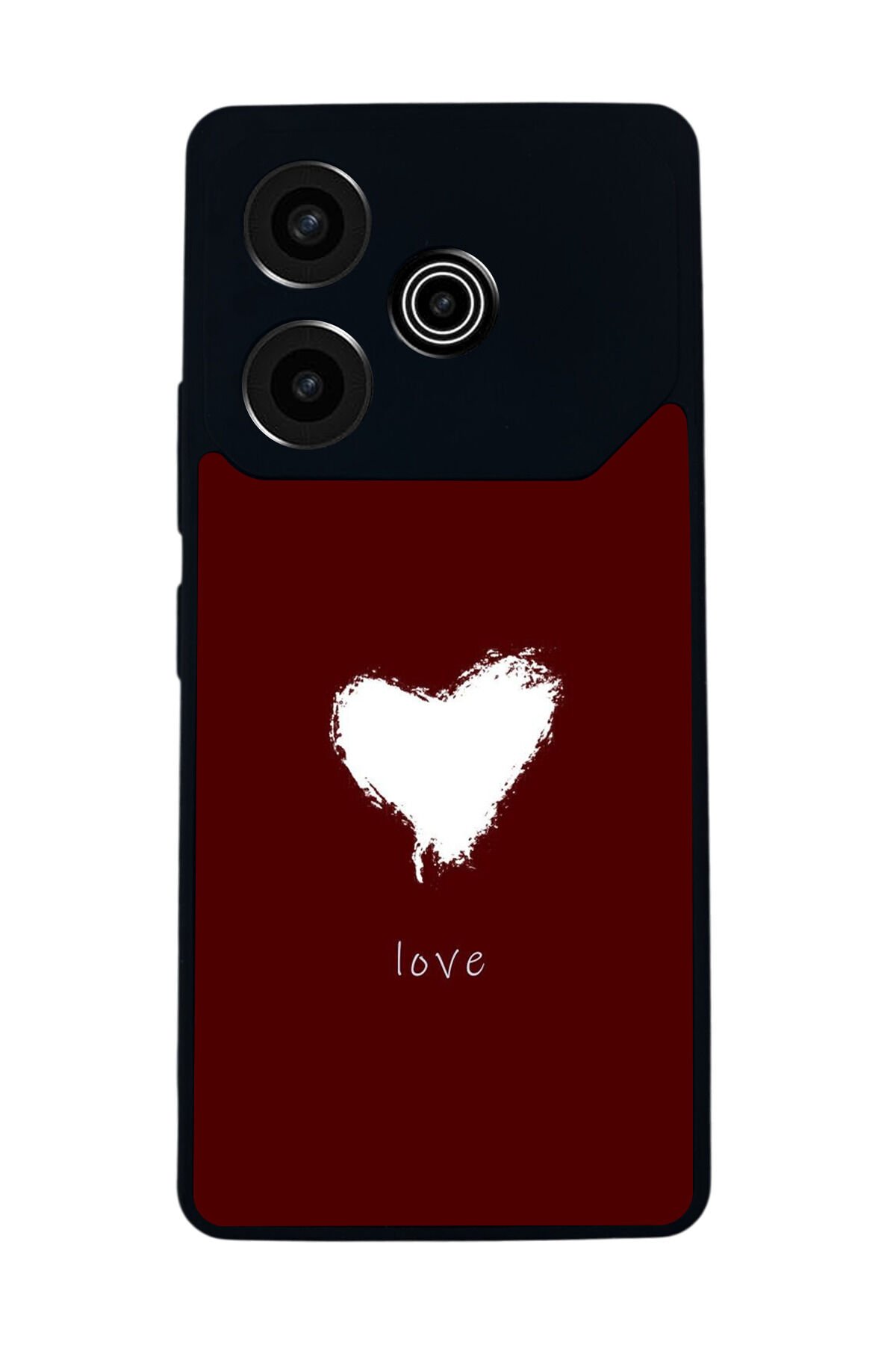Tecno Pova 6 Uyumlu Kalp Love Tasarımlı Glossy Premium Kılıf