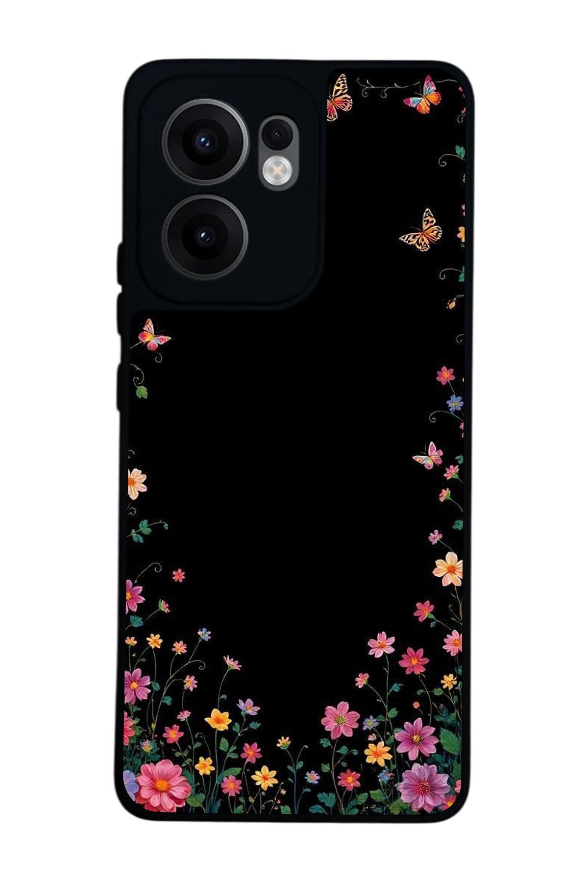 Oppo Reno 13F Uyumlu Floral Tasarımlı Glossy Premium Kılıf