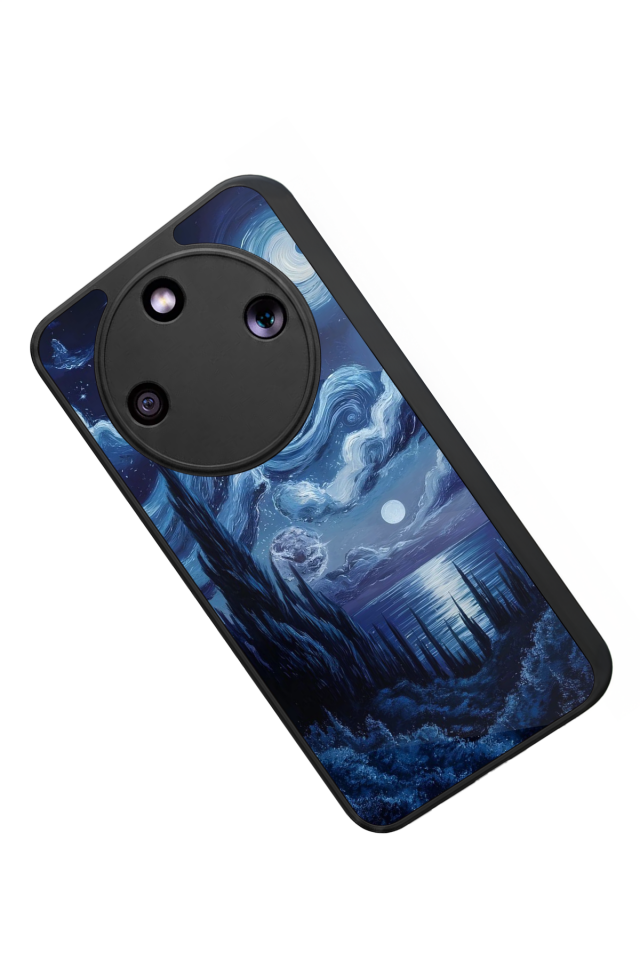 Honor Magic 8 Lite Uyumlu Ay Tasarımlı Glossy Premium Kılıf