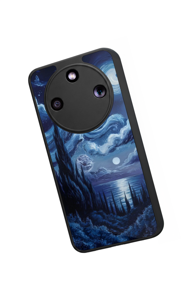 Honor Magic 8 Lite Uyumlu Ay Tasarımlı Glossy Premium Kılıf