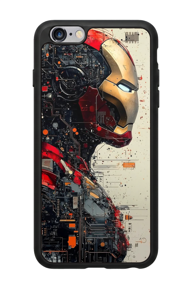 iPhone 6s Plus Uyumlu  Iron Man ( Demir Adam ) Tasarımlı Glossy Premium Kılıf