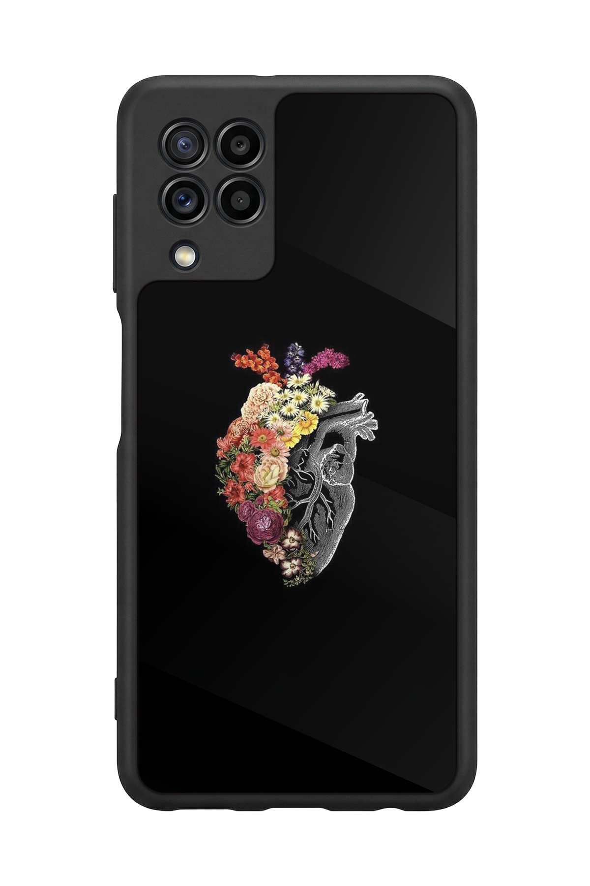 Samsung Galaxy M22 Uyumlu Kalp Love Tasarımlı Glossy Premium Kılıf