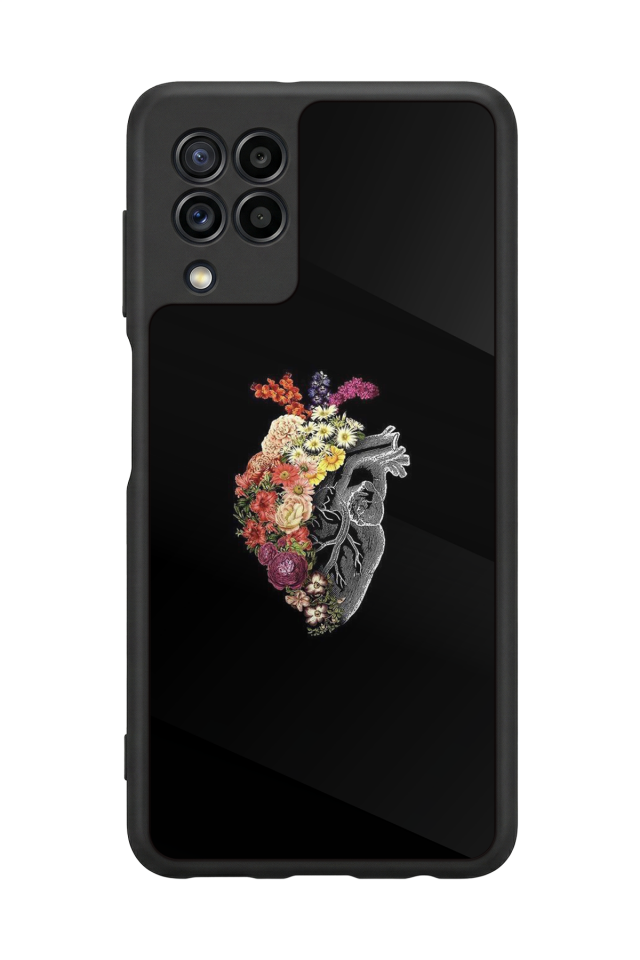 Samsung Galaxy M22 Uyumlu Kalp Love Tasarımlı Glossy Premium Kılıf