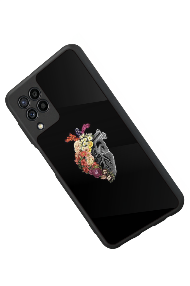 Samsung Galaxy M22 Uyumlu Kalp Love Tasarımlı Glossy Premium Kılıf