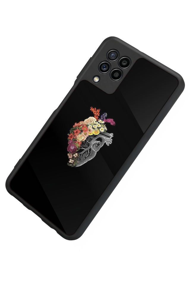 Samsung Galaxy M22 Uyumlu Kalp Love Tasarımlı Glossy Premium Kılıf