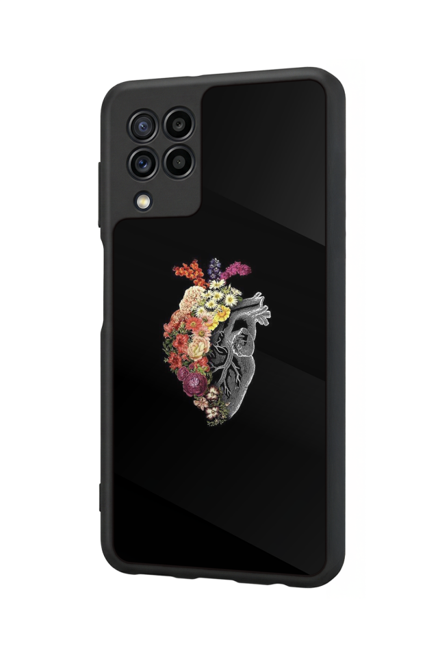 Samsung Galaxy M22 Uyumlu Kalp Love Tasarımlı Glossy Premium Kılıf