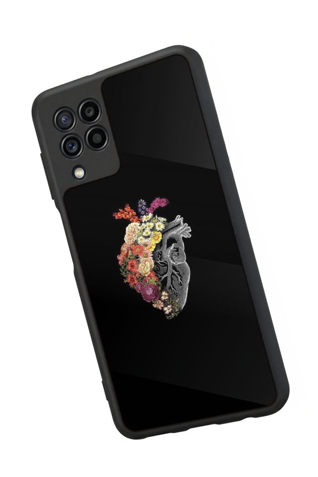 Samsung Galaxy M22 Uyumlu Kalp Love Tasarımlı Glossy Premium Kılıf
