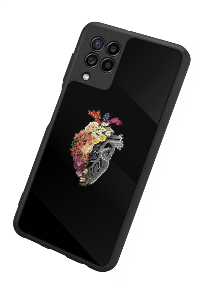 Samsung Galaxy M22 Uyumlu Kalp Love Tasarımlı Glossy Premium Kılıf