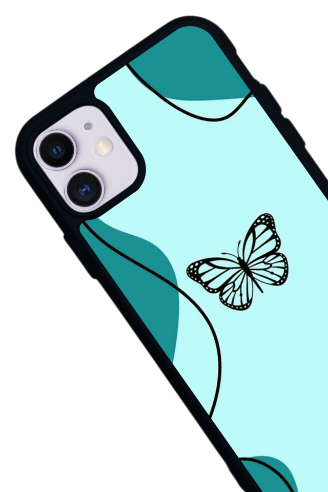 iPhone 11 Uyumlu Kelebek Tasarımlı Glossy Premium Kılıf