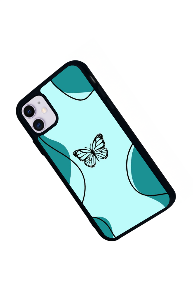 iPhone 11 Uyumlu Kelebek Tasarımlı Glossy Premium Kılıf