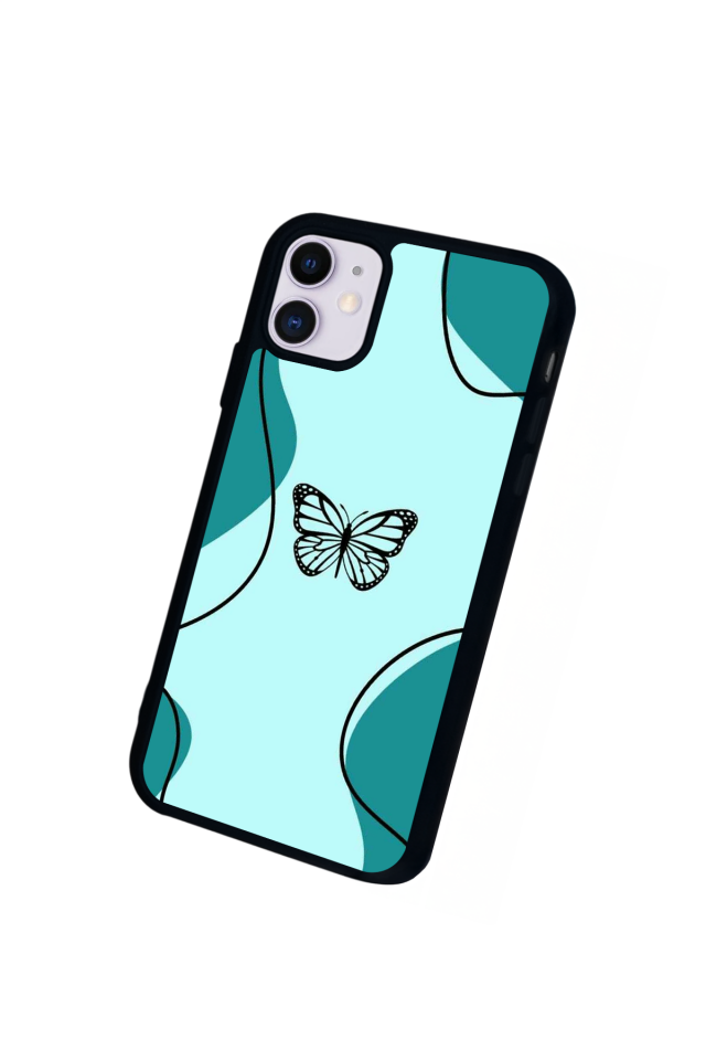 iPhone 11 Uyumlu Kelebek Tasarımlı Glossy Premium Kılıf