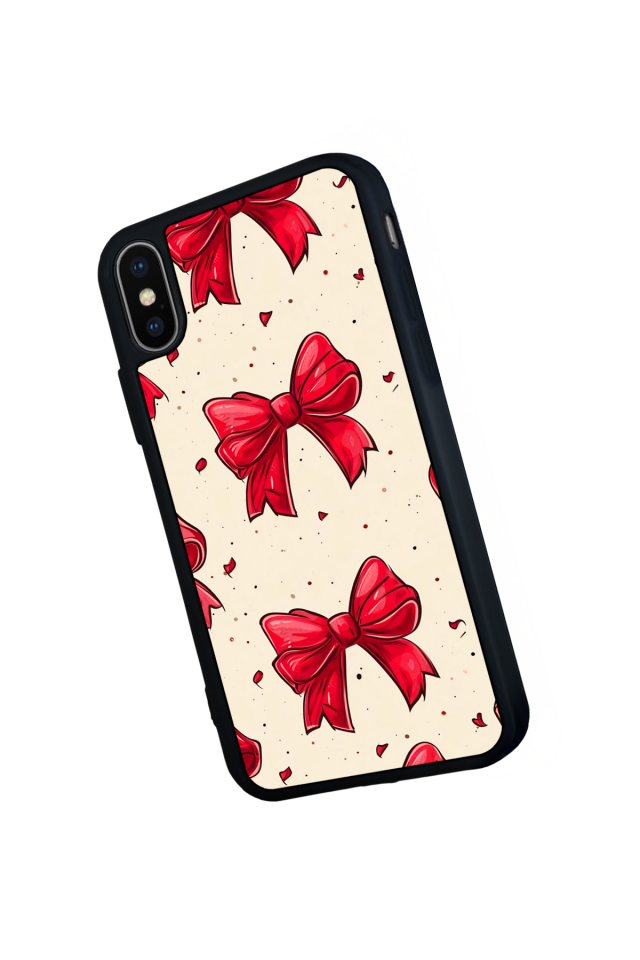 iPhone X/ XS Uyumlu Kurdele Tasarımlı Glossy Premium Kılıf