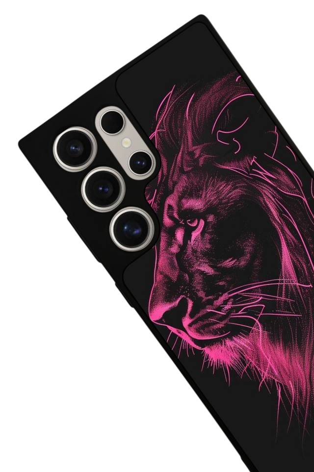 Samsung Galaxy S24 Ultra Uyumlu Aslan Tasarımlı Glossy Premium Kılıf