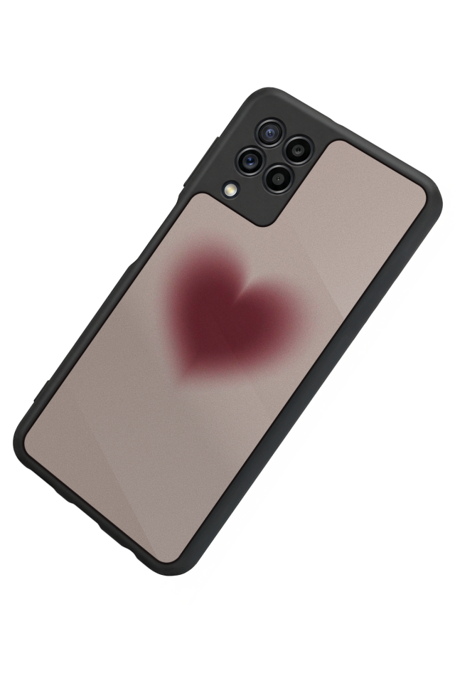 Samsung Galaxy M22 Uyumlu Kalp Love Tasarımlı Glossy Premium Kılıf