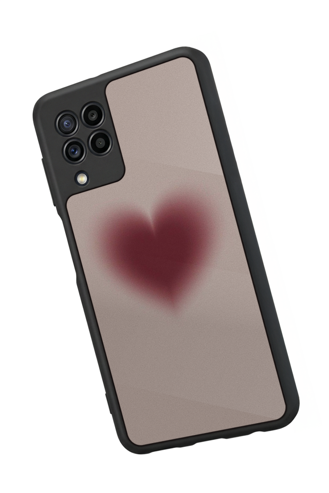 Samsung Galaxy M22 Uyumlu Kalp Love Tasarımlı Glossy Premium Kılıf