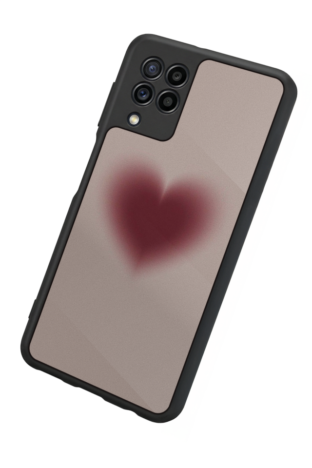 Samsung Galaxy M22 Uyumlu Kalp Love Tasarımlı Glossy Premium Kılıf