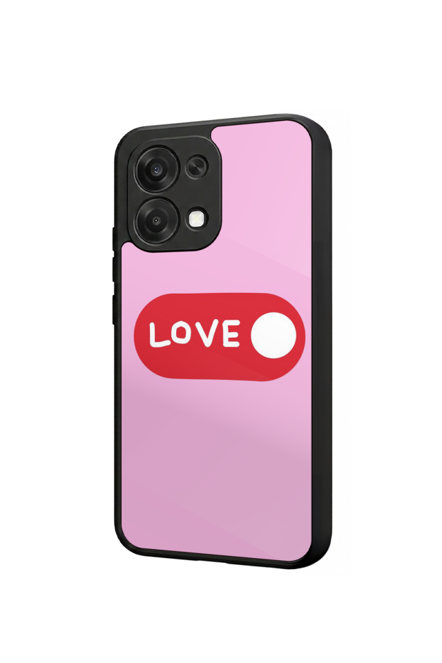 Oppo A6 Pro Uyumlu Kalp Love Tasarımlı Glossy Premium Kılıf
