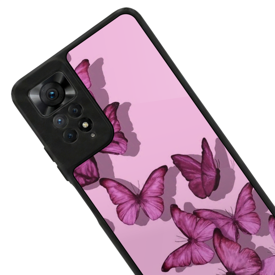 Xiaomi Redmi Note 12 Pro Uyumlu Kelebek Tasarımlı Glossy Premium Kılıf