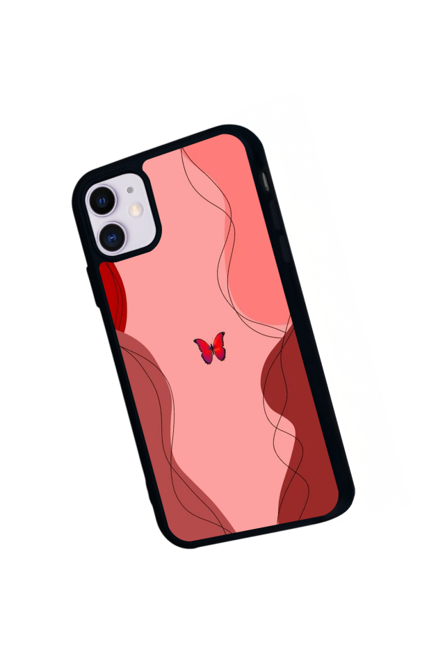 iPhone 11 Uyumlu Kelebek Tasarımlı Glossy Premium Kılıf