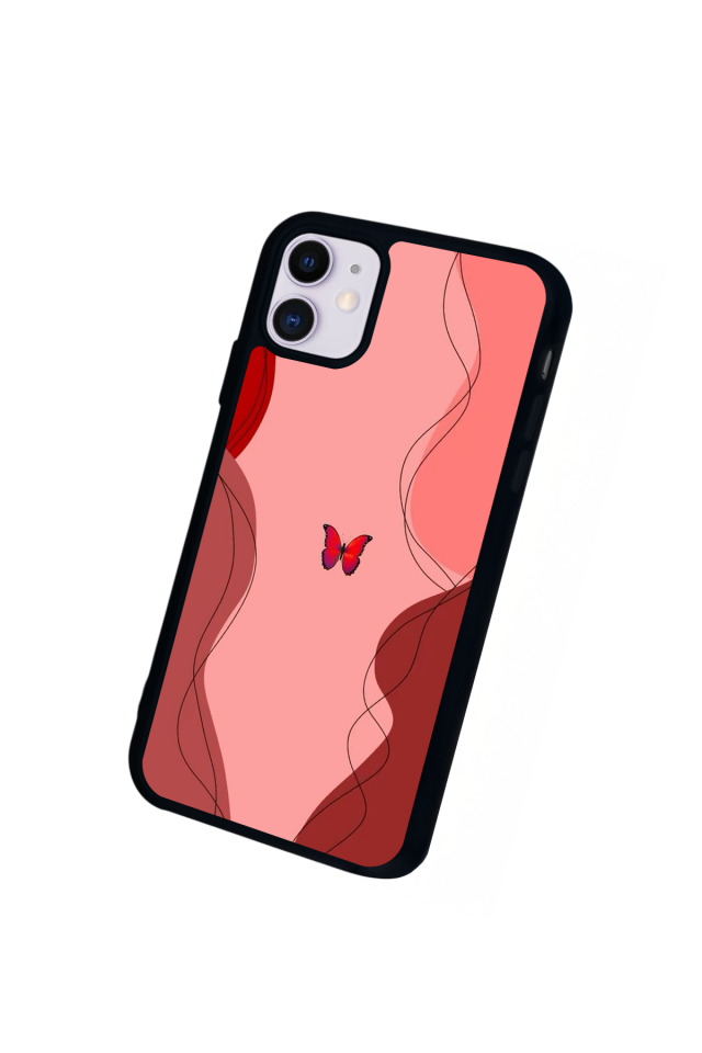 iPhone 11 Uyumlu Kelebek Tasarımlı Glossy Premium Kılıf