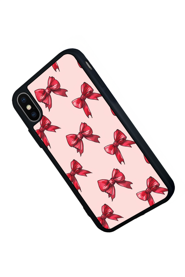 iPhone X/ XS Uyumlu Kurdele Tasarımlı Glossy Premium Kılıf