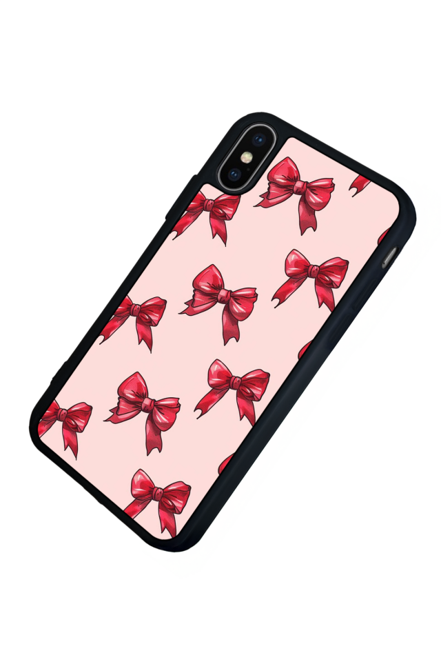 iPhone X/ XS Uyumlu Kurdele Tasarımlı Glossy Premium Kılıf