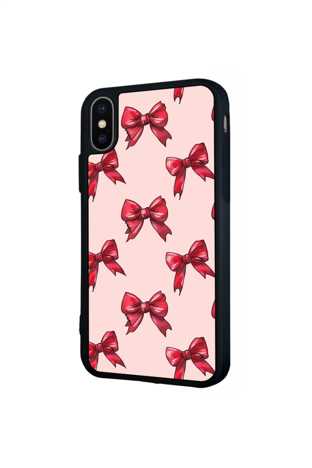 iPhone X/ XS Uyumlu Kurdele Tasarımlı Glossy Premium Kılıf
