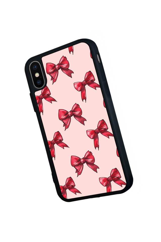 iPhone X/ XS Uyumlu Kurdele Tasarımlı Glossy Premium Kılıf