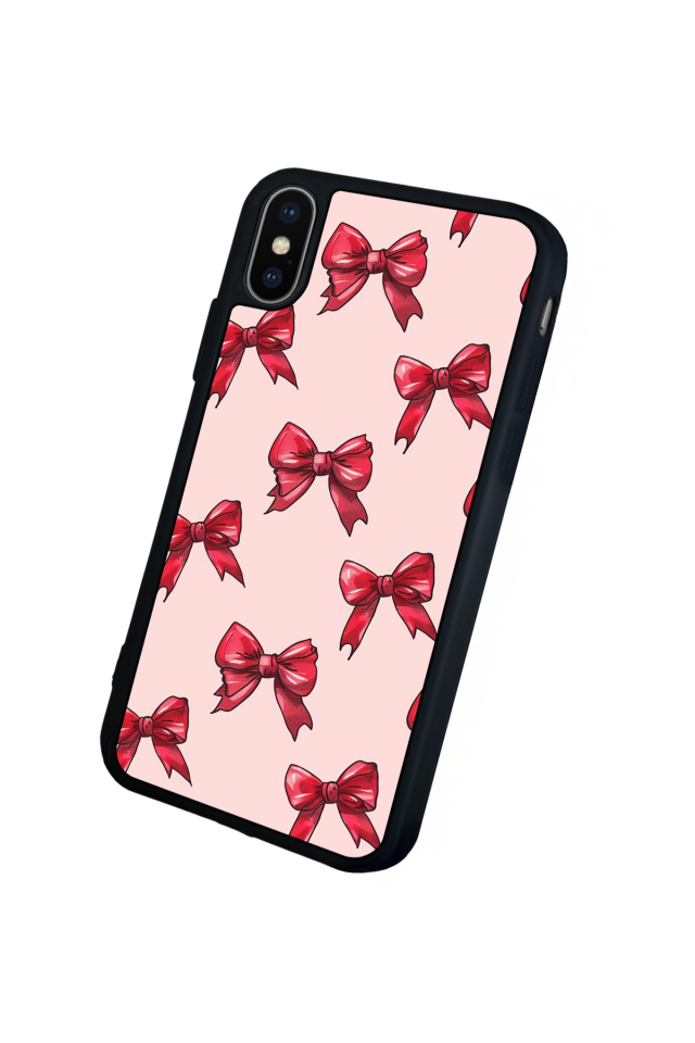 iPhone X/ XS Uyumlu Kurdele Tasarımlı Glossy Premium Kılıf
