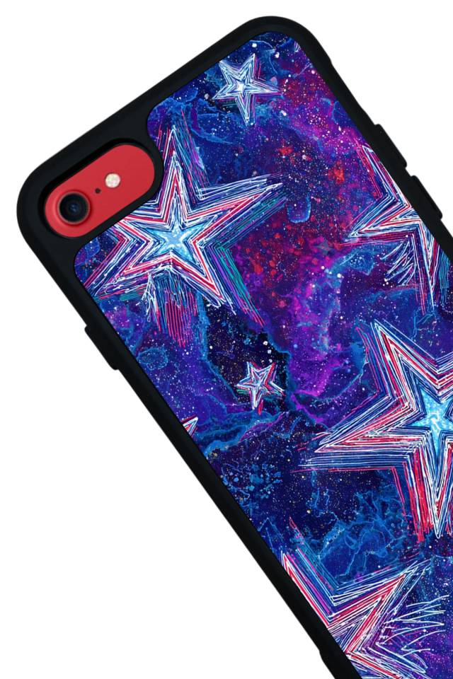 iPhone 8 Uyumlu Retro Yildizlar Tasarımlı Glossy Premium Kılıf