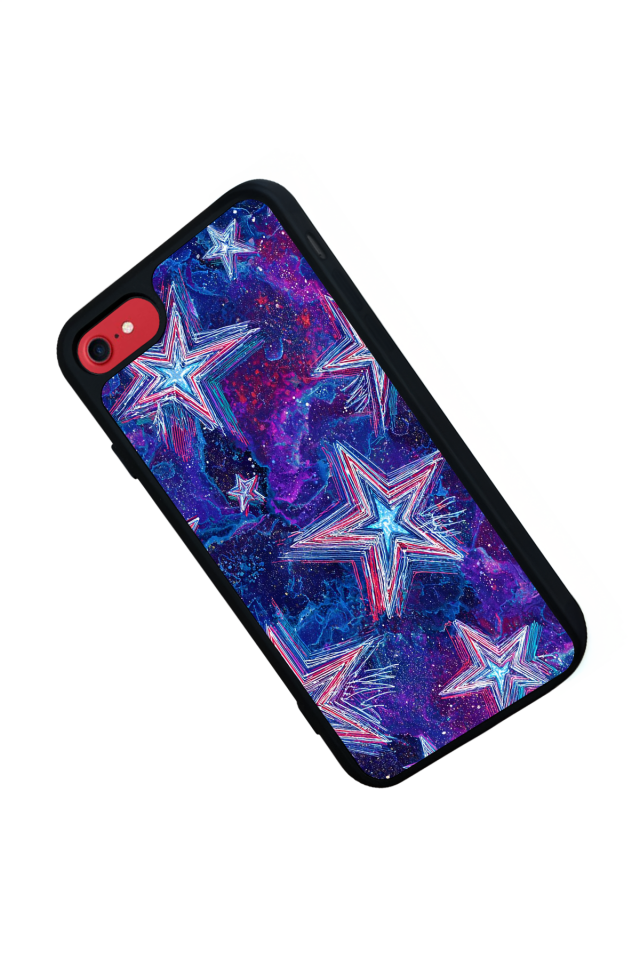 iPhone 8 Uyumlu Retro Yildizlar Tasarımlı Glossy Premium Kılıf