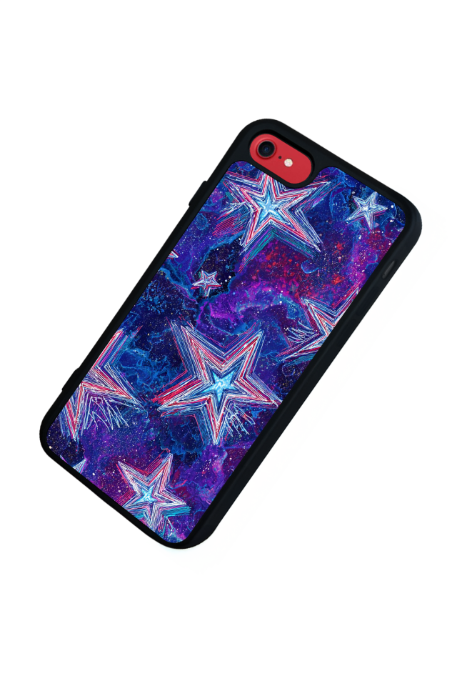 iPhone 8 Uyumlu Retro Yildizlar Tasarımlı Glossy Premium Kılıf