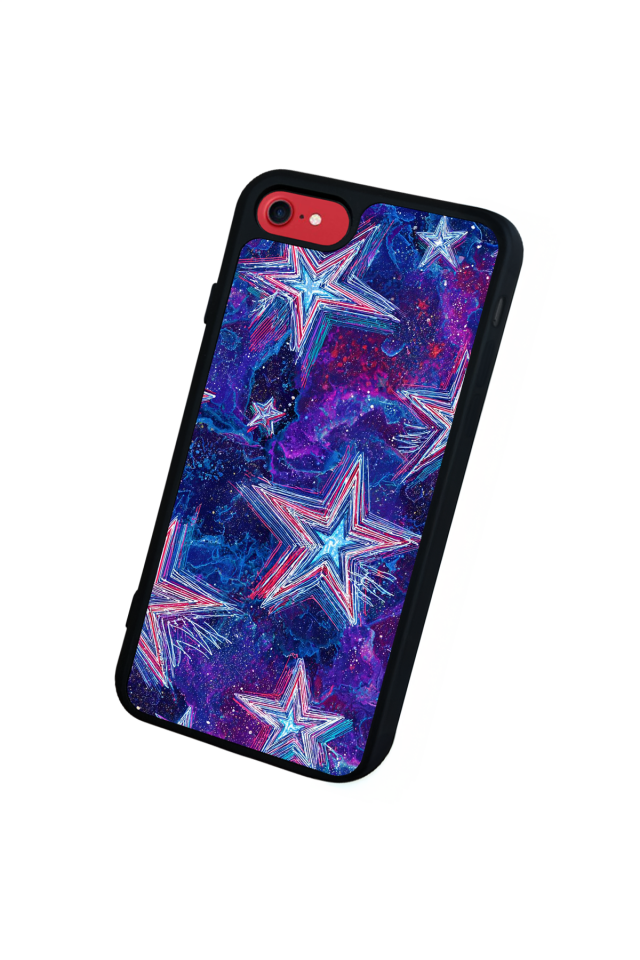 iPhone 8 Uyumlu Retro Yildizlar Tasarımlı Glossy Premium Kılıf