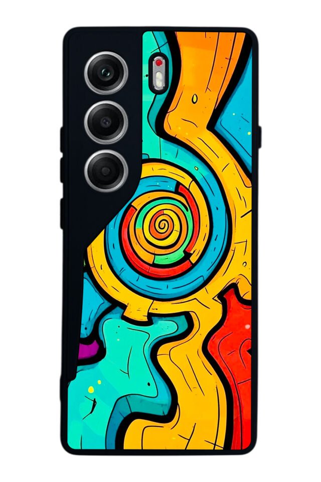 Tecno Camon 40 Uyumlu Abstract Tasarımlı Glossy Premium Kılıf
