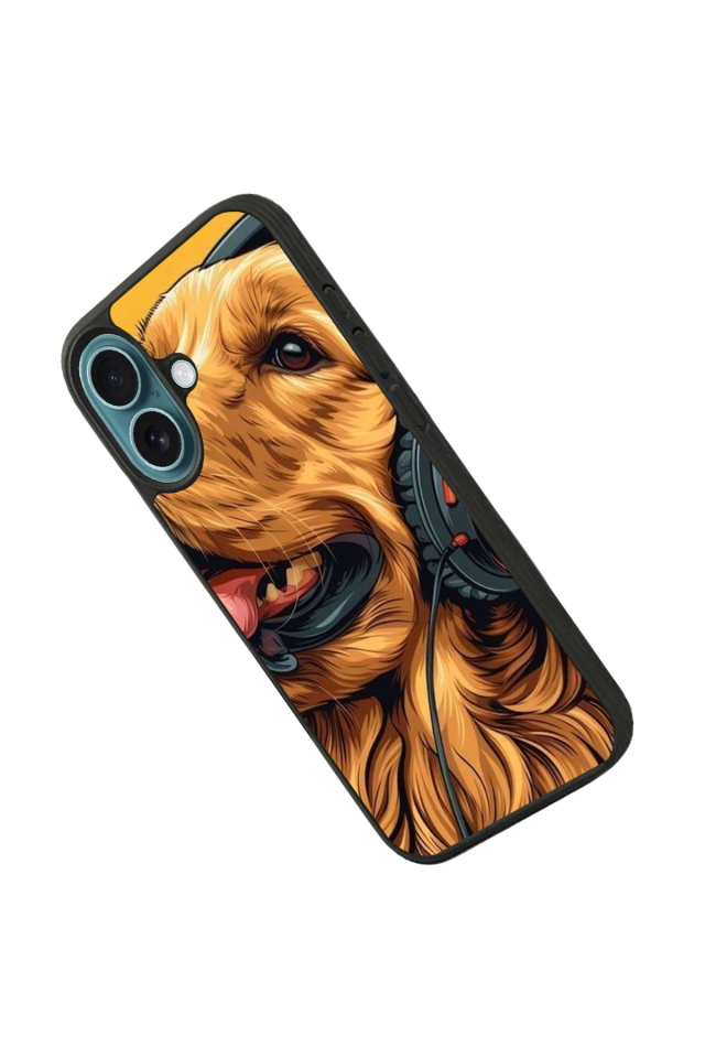 iPhone 16 Uyumlu Golden Kopek Tasarımlı Glossy Premium Kılıf