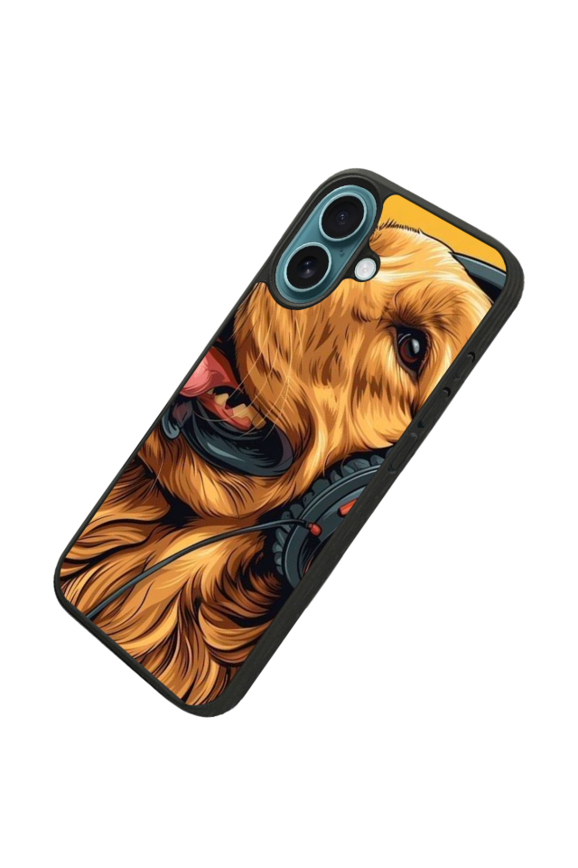 iPhone 16 Uyumlu Golden Kopek Tasarımlı Glossy Premium Kılıf