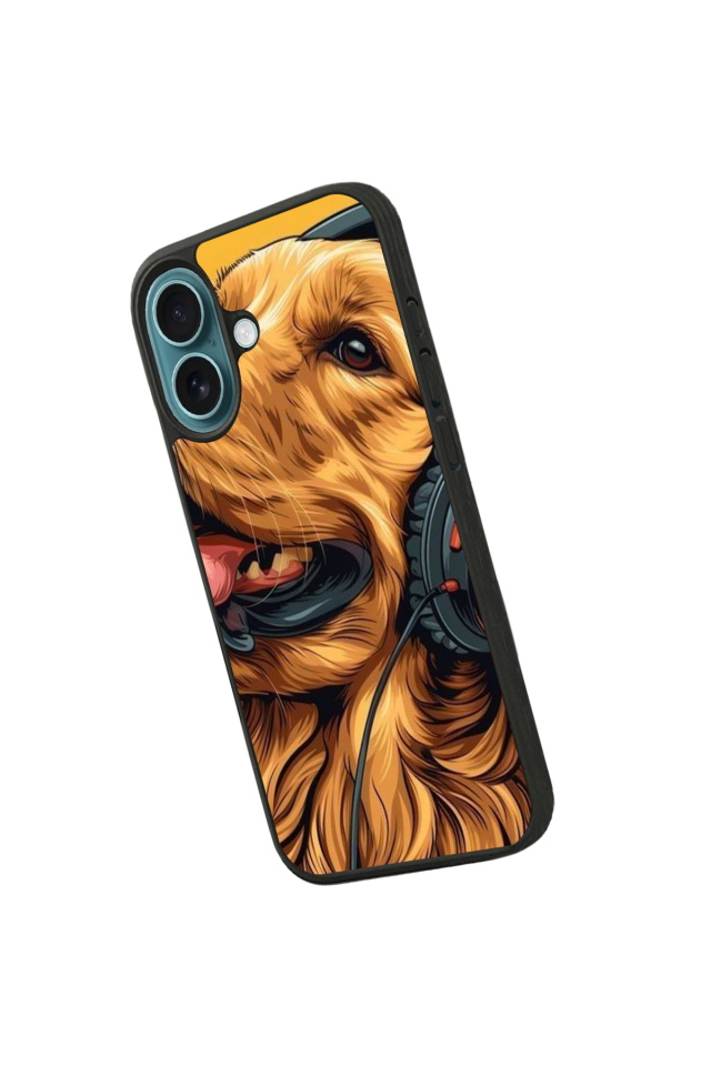 iPhone 16 Uyumlu Golden Kopek Tasarımlı Glossy Premium Kılıf