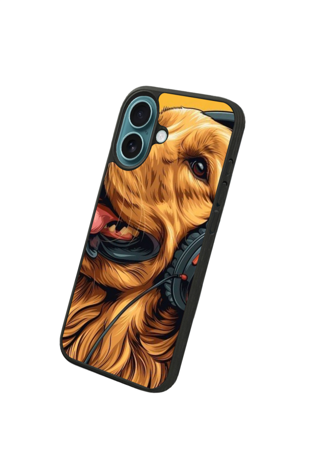 iPhone 16 Uyumlu Golden Kopek Tasarımlı Glossy Premium Kılıf