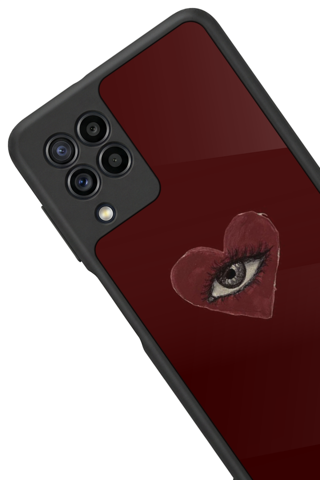 Samsung Galaxy M22 Uyumlu Kalp Love Tasarımlı Glossy Premium Kılıf