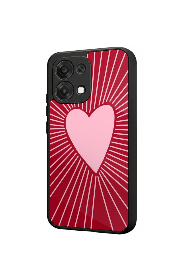 Oppo A6 Pro Uyumlu Kalp Love Tasarımlı Glossy Premium Kılıf