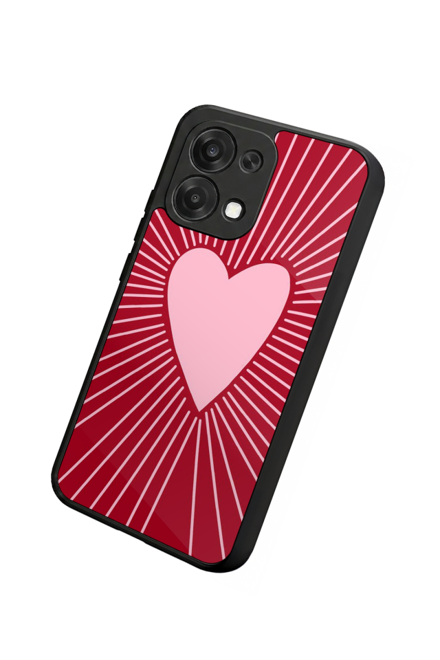 Oppo A6 Pro Uyumlu Kalp Love Tasarımlı Glossy Premium Kılıf
