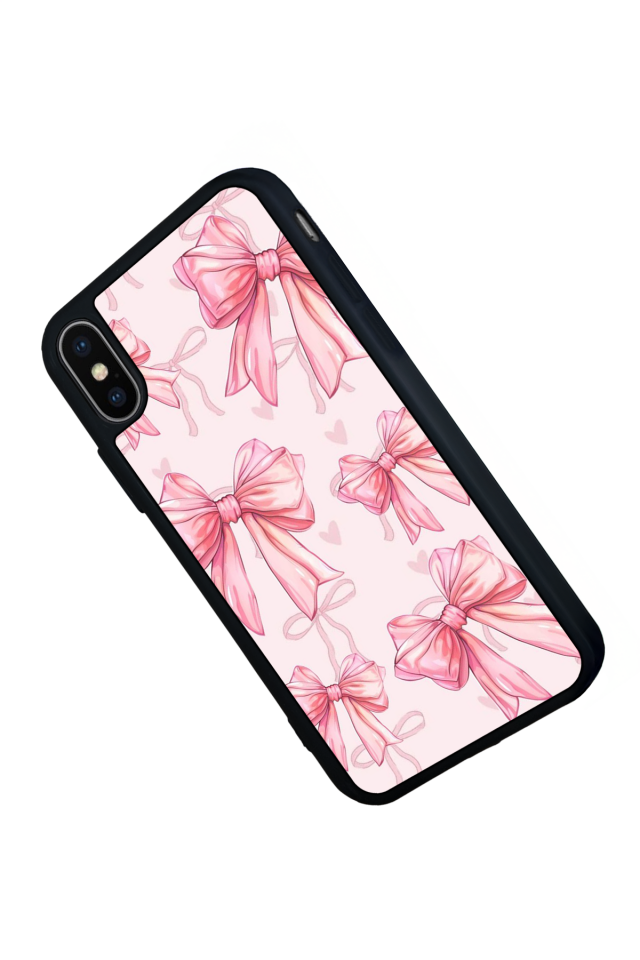 iPhone X/ XS Uyumlu Kurdele Tasarımlı Glossy Premium Kılıf