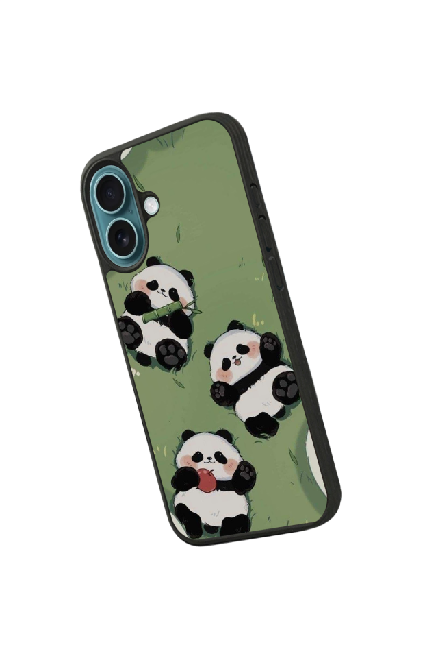 iPhone 16 Plus Uyumlu Panda Tasarımlı Glossy Premium Kılıf