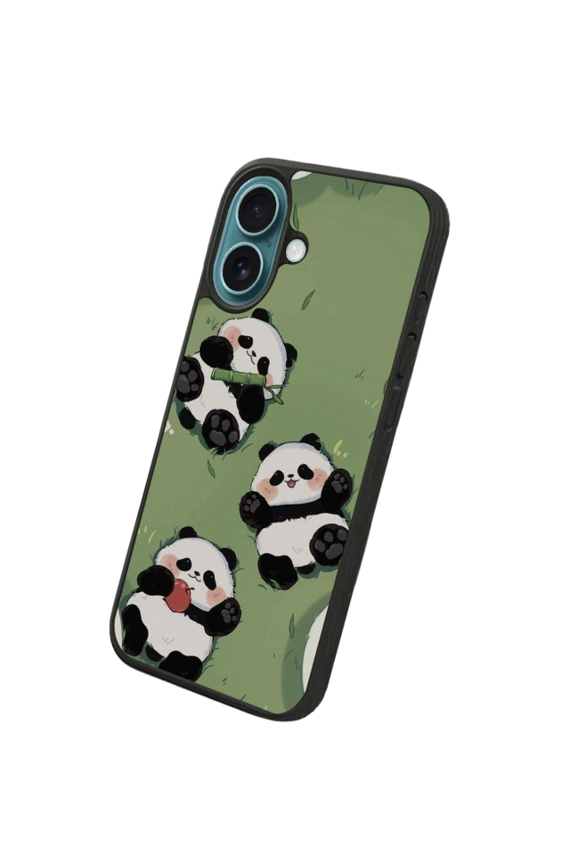 iPhone 16 Plus Uyumlu Panda Tasarımlı Glossy Premium Kılıf
