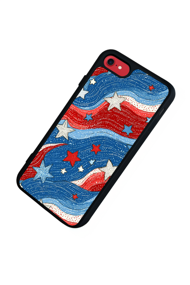 iPhone 8 Uyumlu Retro Yildizlar Tasarımlı Glossy Premium Kılıf