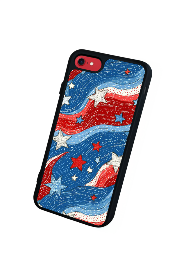 iPhone 8 Uyumlu Retro Yildizlar Tasarımlı Glossy Premium Kılıf