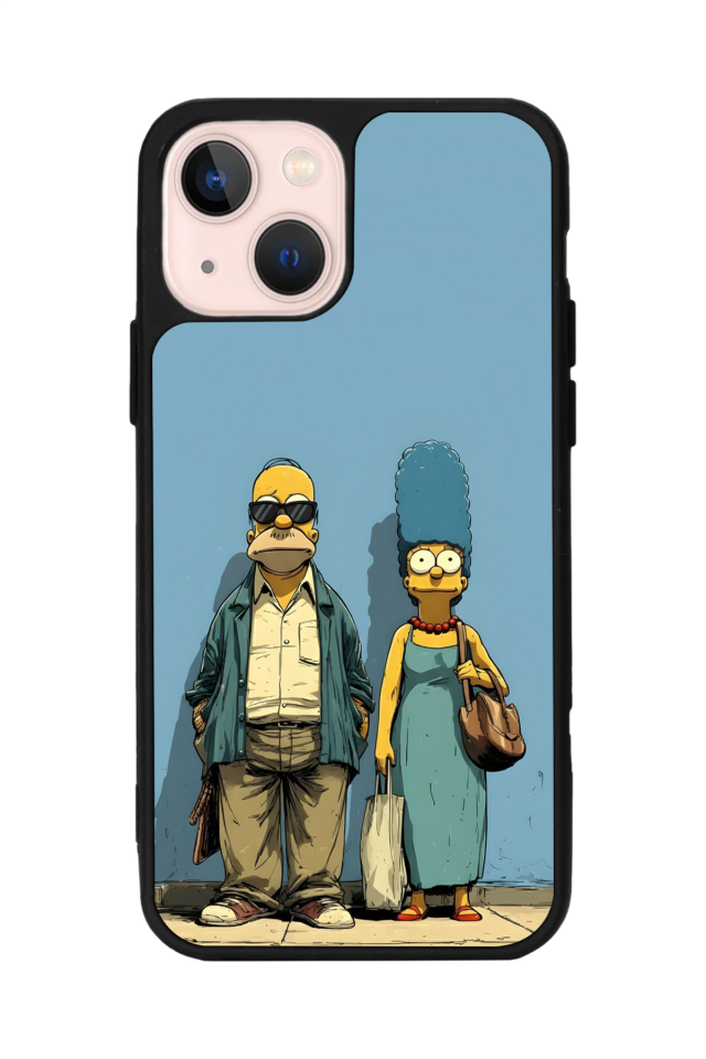 iPhone 13/14 Uyumlu The Simpsons Tasarımlı Glossy Premium Kılıf