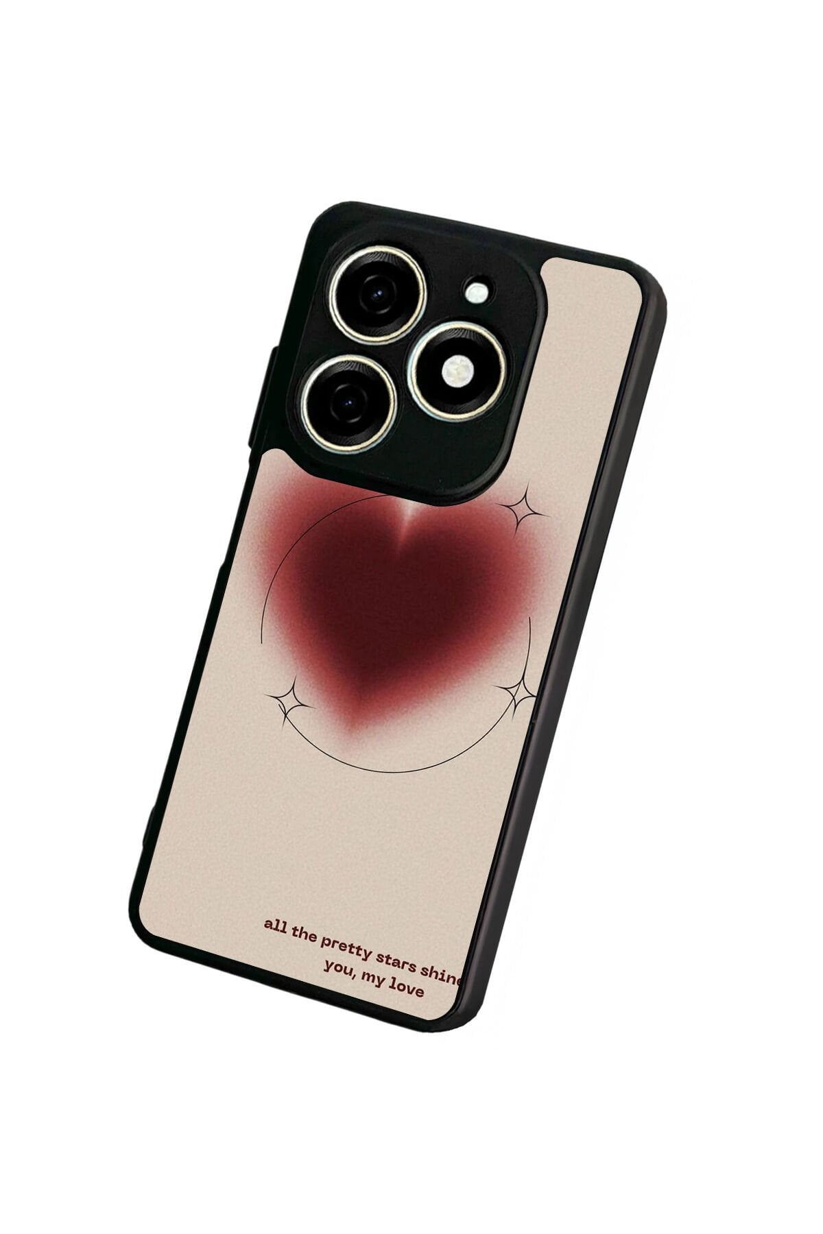 Tecno Spark 20/20C Uyumlu Kalp Love Tasarımlı Glossy Premium Kılıf