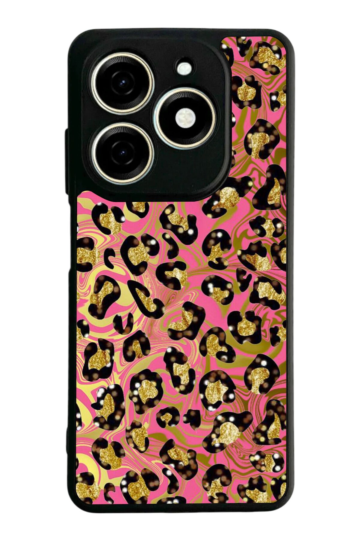 Infınıx Smart 8 Pro Uyumlu Hologram Leopar Tasarımlı Glossy Premium Kılıf