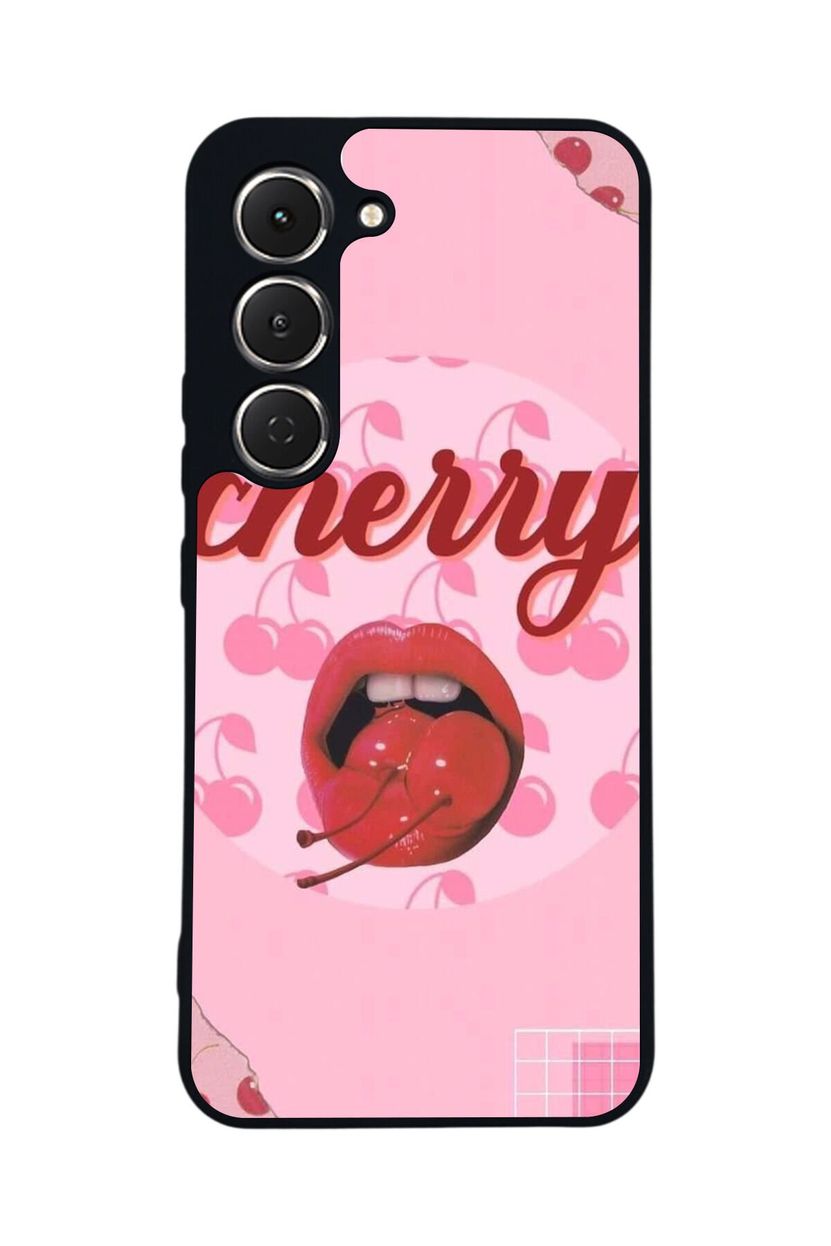 Tecno Spark 40 Pro Uyumlu Kiraz Tasarımlı Glossy Premium Kılıf